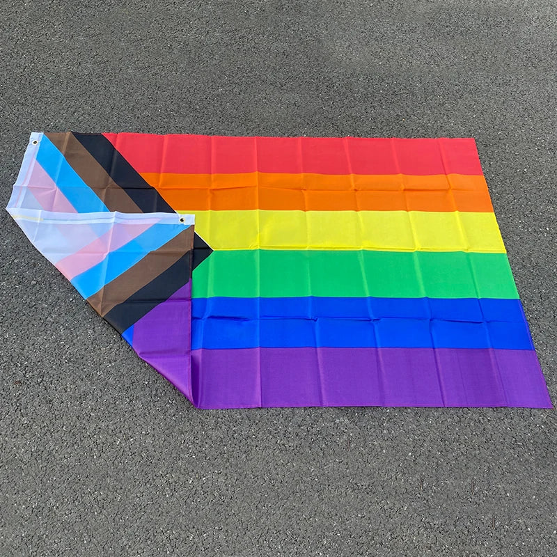 Stort Regnbueflagg 90x150cm Banner i Polyester