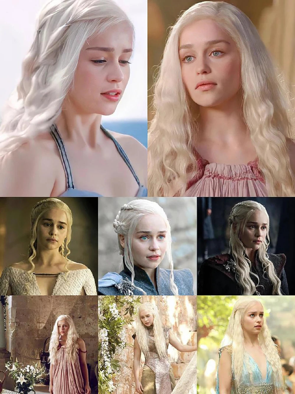 Daenerys Targaryen Lang Krøllete Cosplay-Parykk