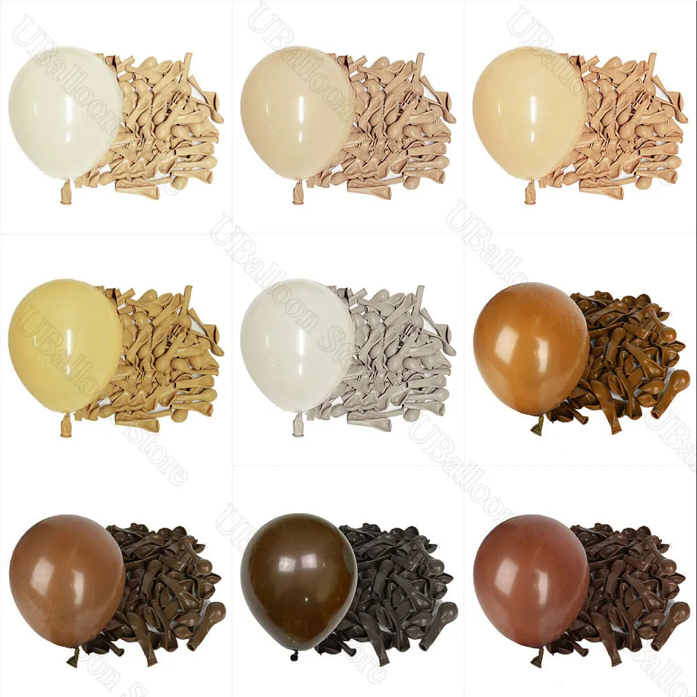 Boho Nøytrale Latexballonger – Sand, Kaffe & Nude