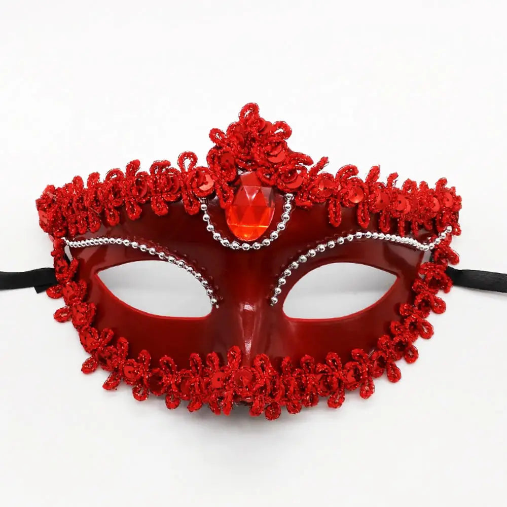 Luksuriøs Venetiansk Fjærmaske med Strass