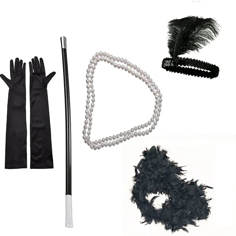 1920-tallet Flapper Tilbehørsett for Damer (5 Deler)