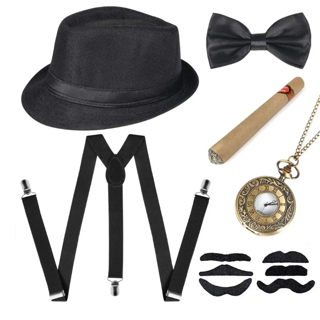 1920-tallet Gangster Tilbehørsett for Menn (Peaky Blinders Stil)
