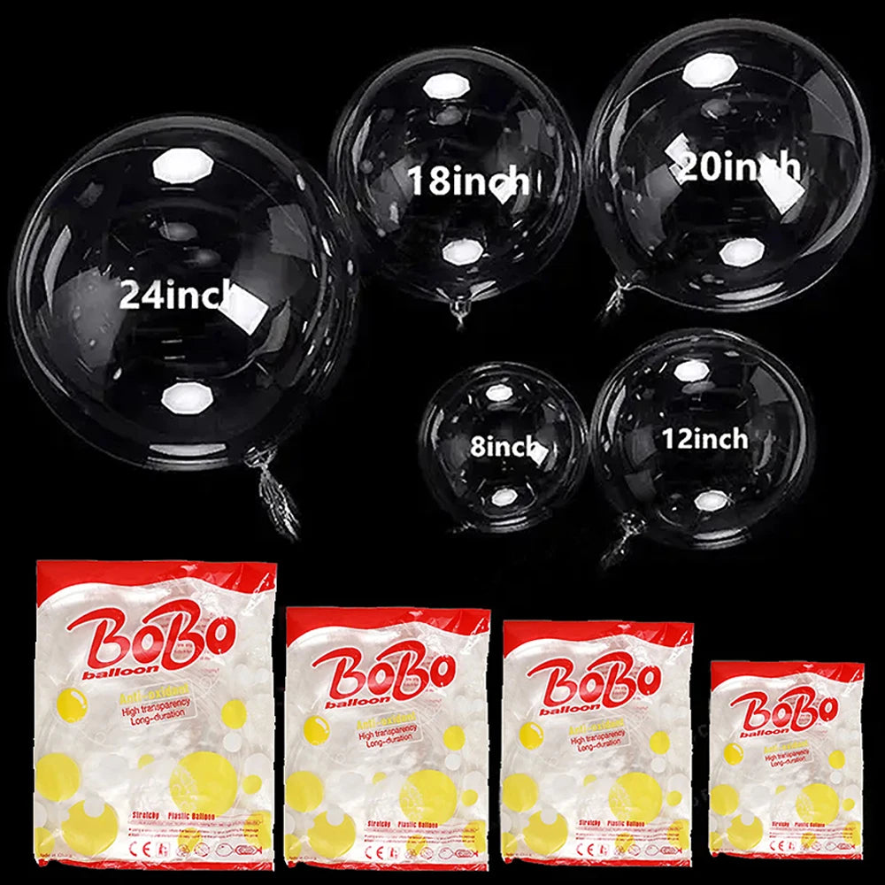 10-Pakning Krystallklare Bobo-Kuleballonger
