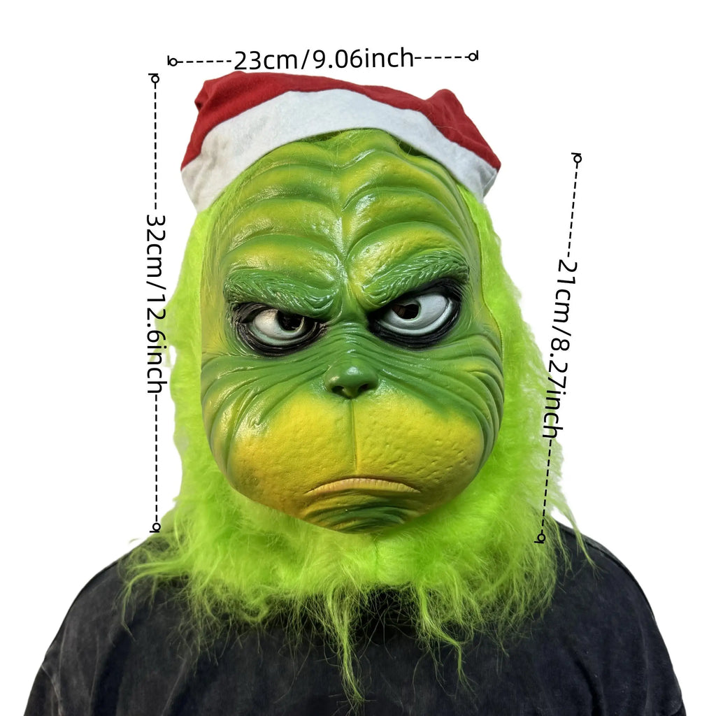 Grønn Monster Lateksmaske (Grinchen-stil)
