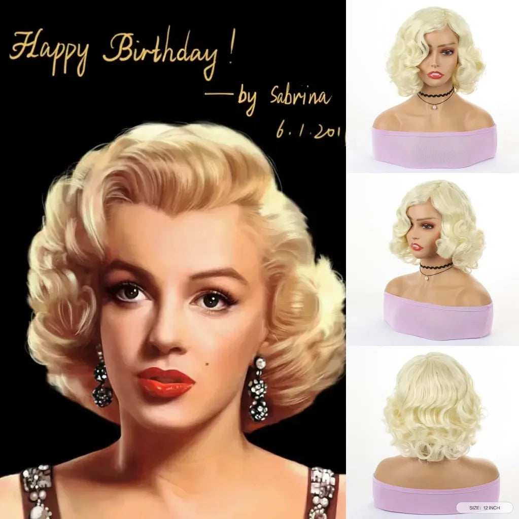 Marilyn Monroe Blond Krøllete Parykk