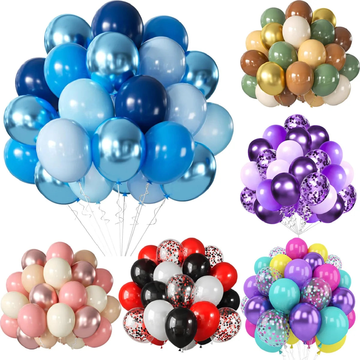 Perlemor & Metallisk Ballongmiks – Flerpakning