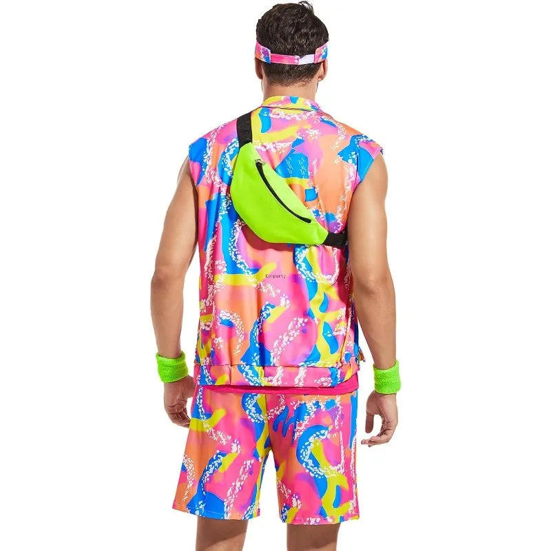 Retro 80s Treningsantrekk Kostyme for Herre