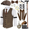 Complete 1920-tallet Herre Kostymesett med Vest & Hatt