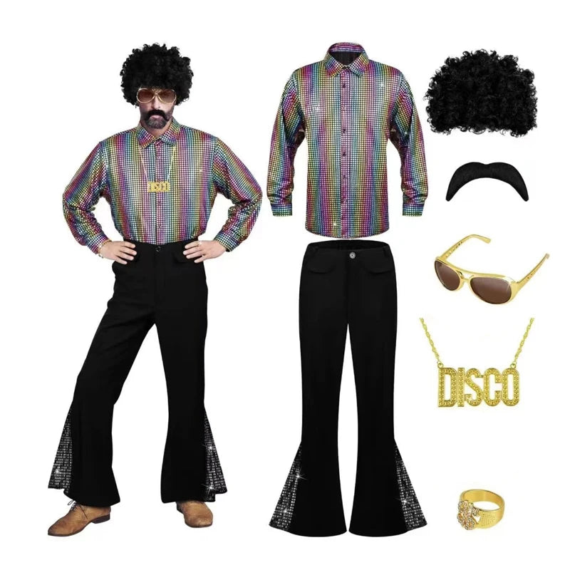 70-talls Hippie & Disko Kostyme for Herrer
