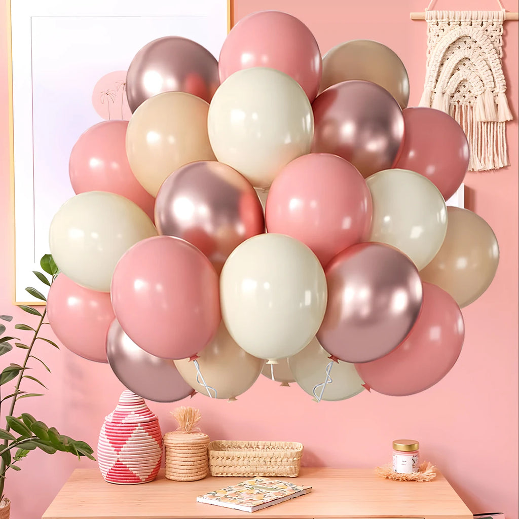 Perlemor & Metallisk Ballongmiks – Flerpakning