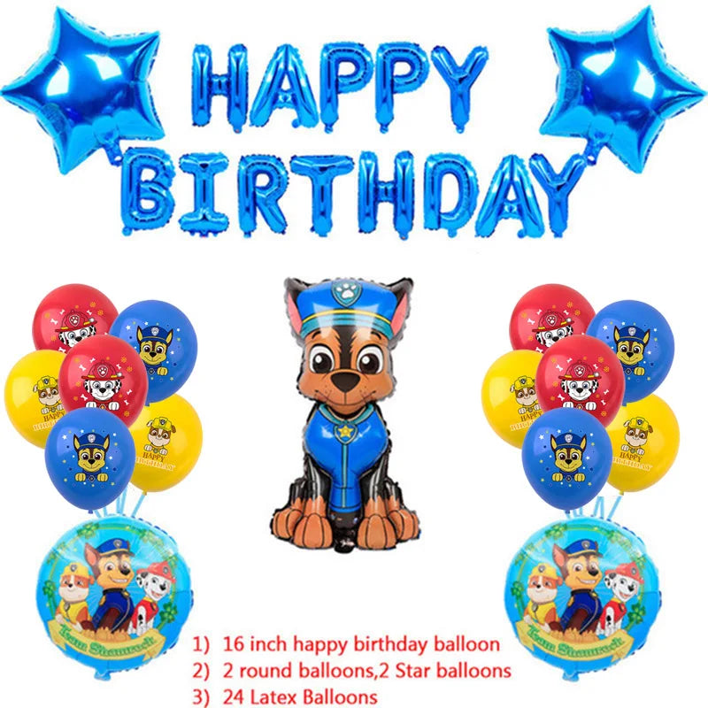 Paw Patrol Bursdagssett – Ballonger, Servise & Banner