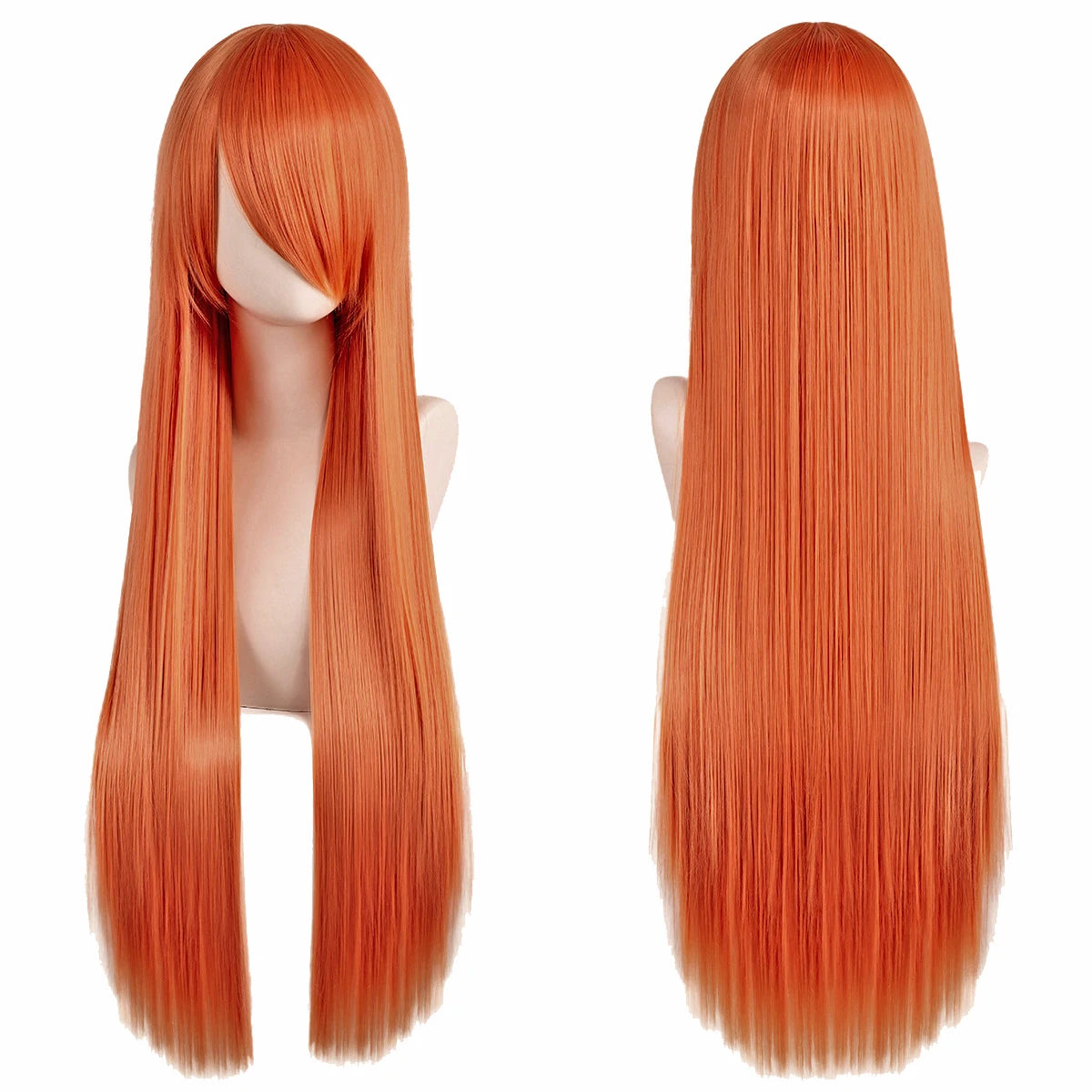 Lang Rett Lolita Cosplay-Parykk med Pannelugg (80 cm)