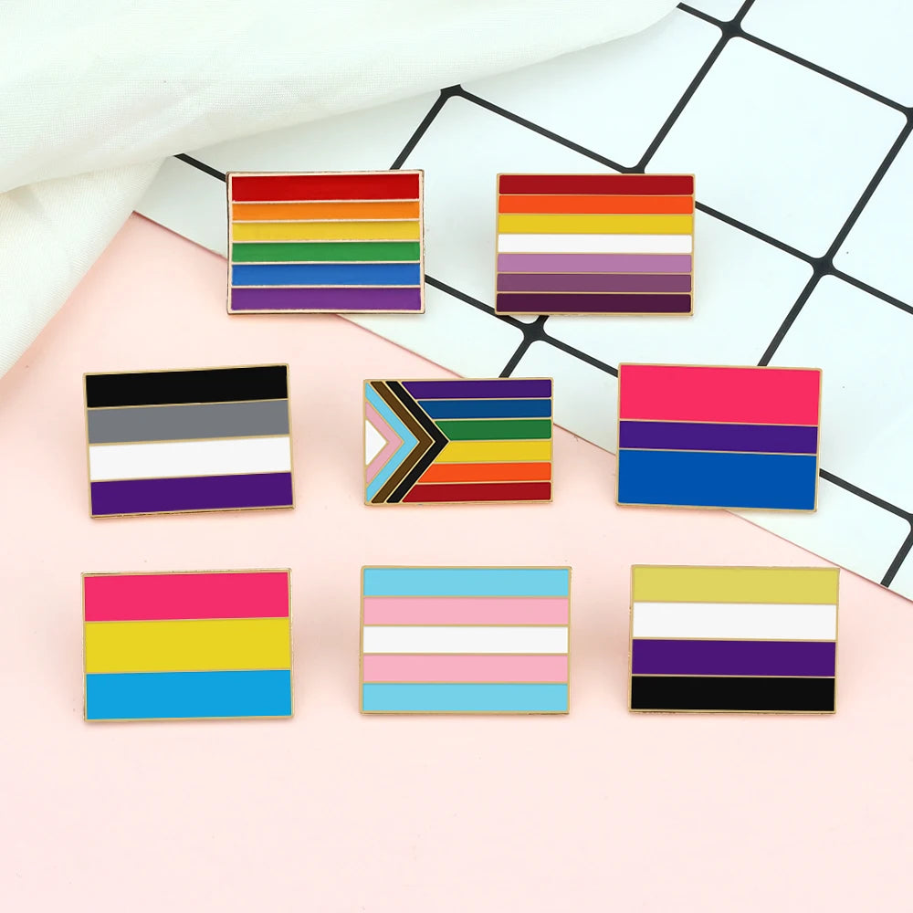 Rektangulær Pride Emaljenål / Brosje