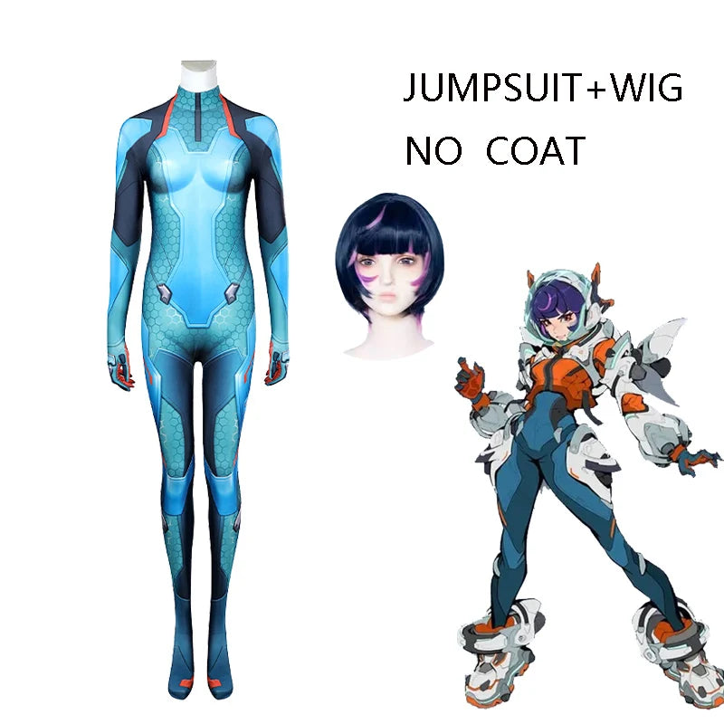 Overwatch 2 Juno Cosplay Kostyme & Parykk Komplett Sett