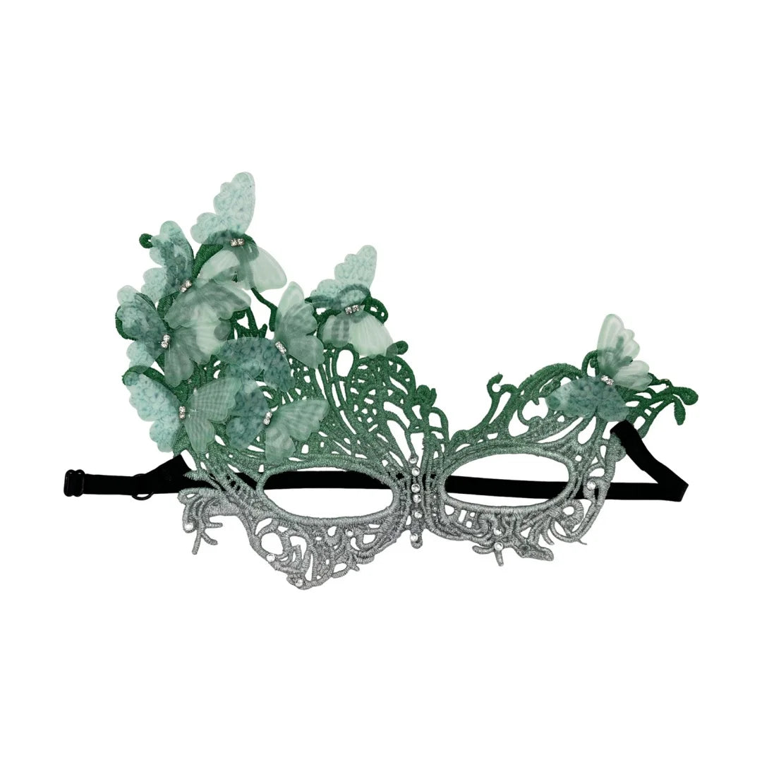 Sommerfugl Blondemaske med Strass