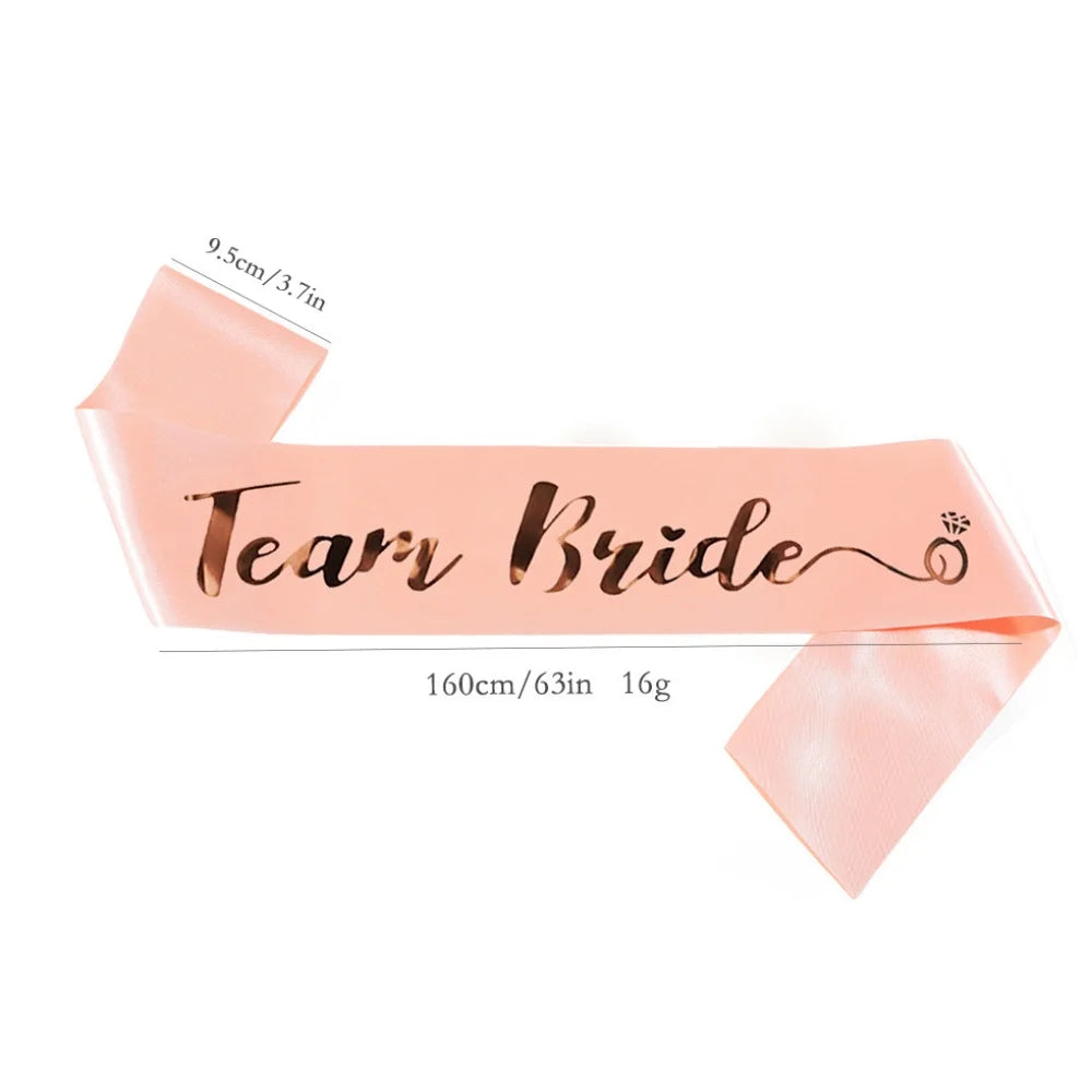 Team Bride & Bride To Be Satengbånd Sett