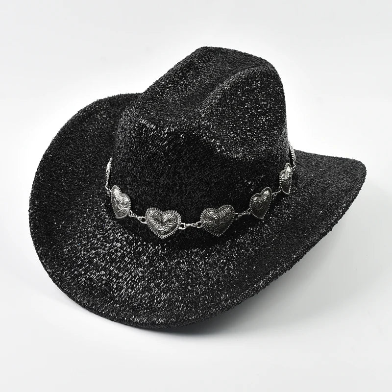Glitrende Western Cowboyhatt