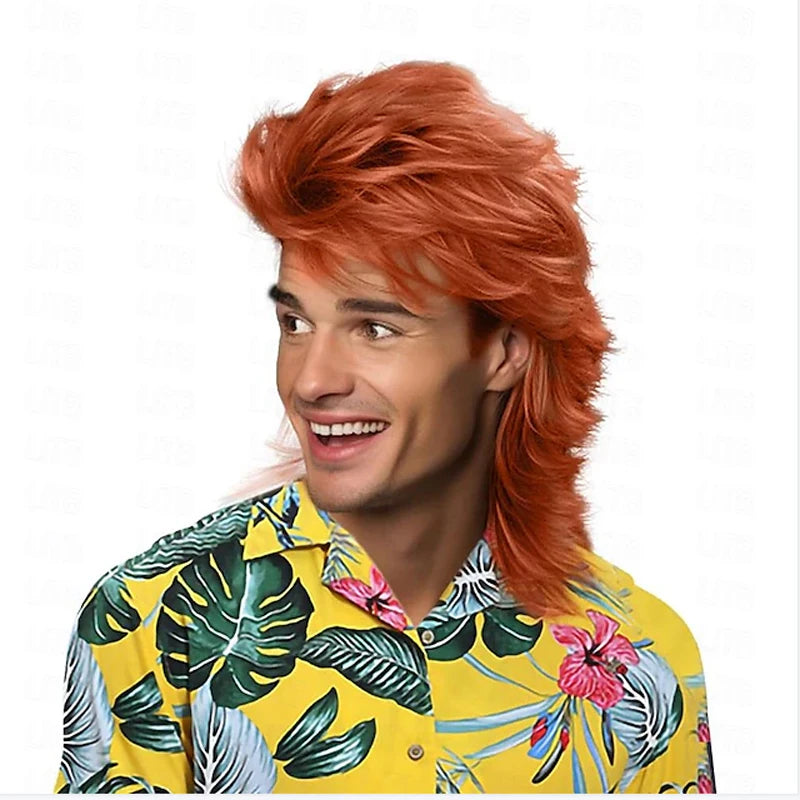 Klassisk Retro Mullet Parykk for Herre