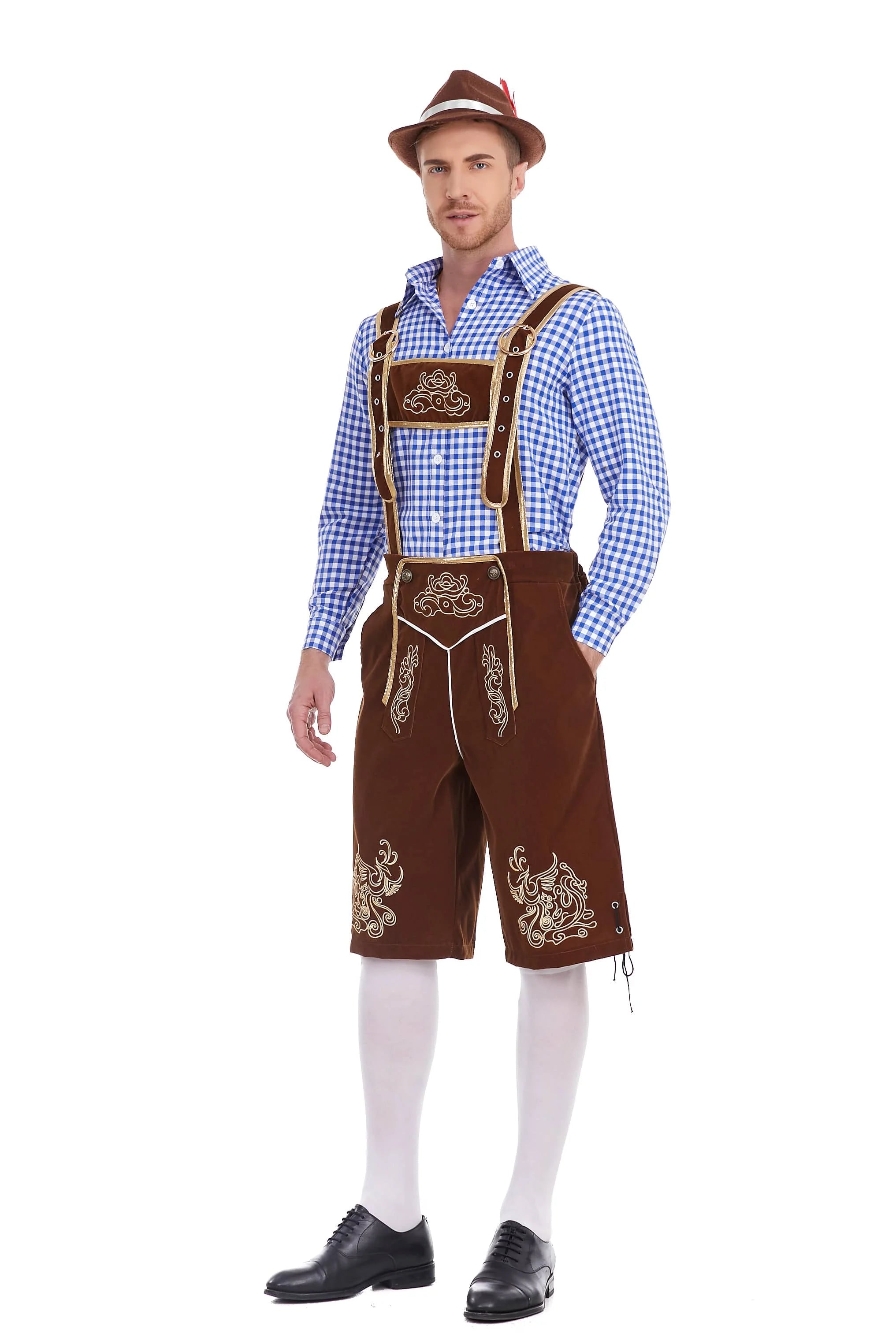 3-Delers Lederhosen Oktoberfest Antrekk for Menn