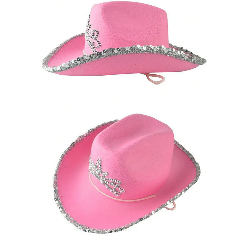 Glitrende Western Cowboyhatt