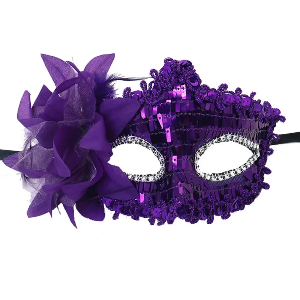 Charmig Fjær- & Blondemaske for Prinsesseball