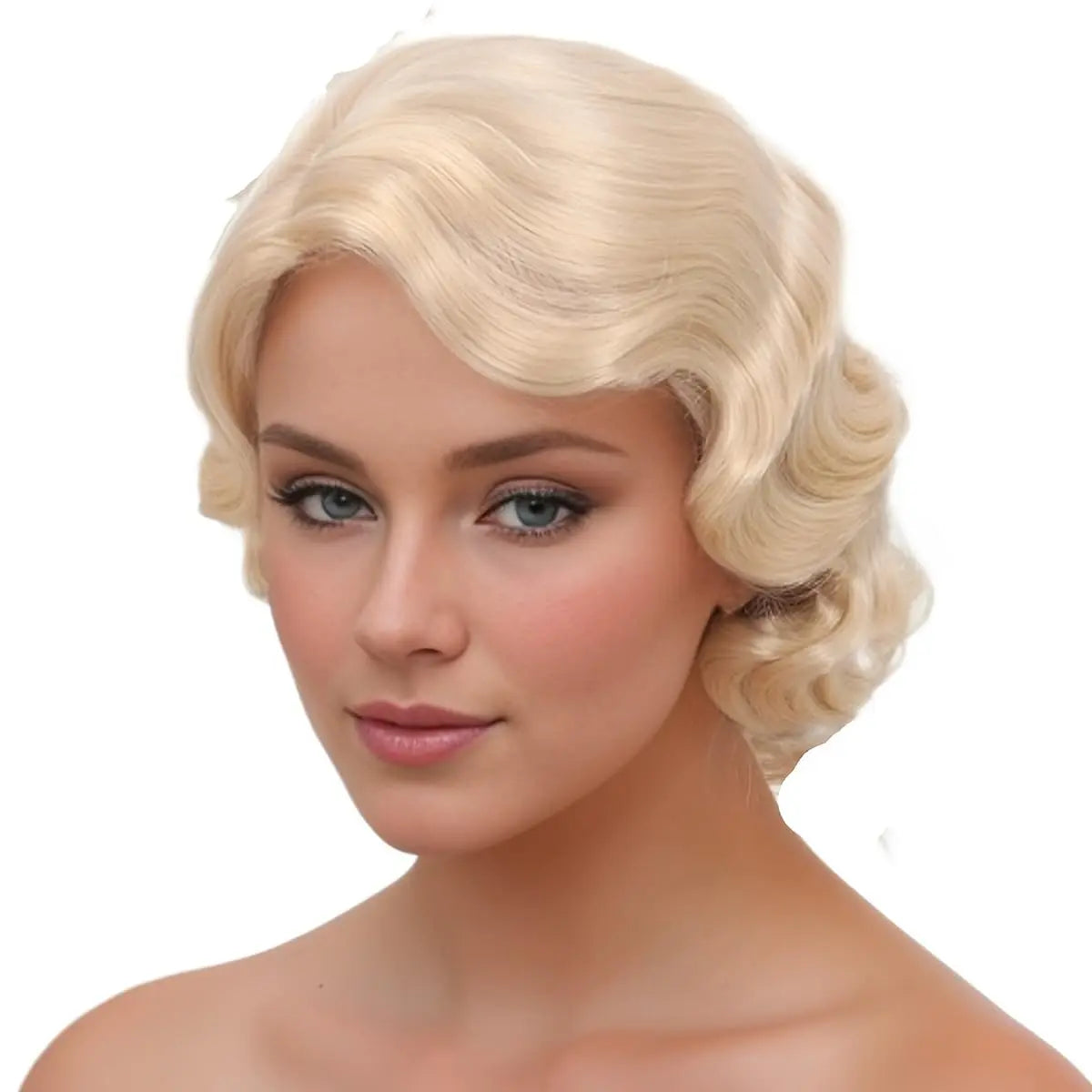 Kort 1920-talls Finger Wave Flapper Parykk