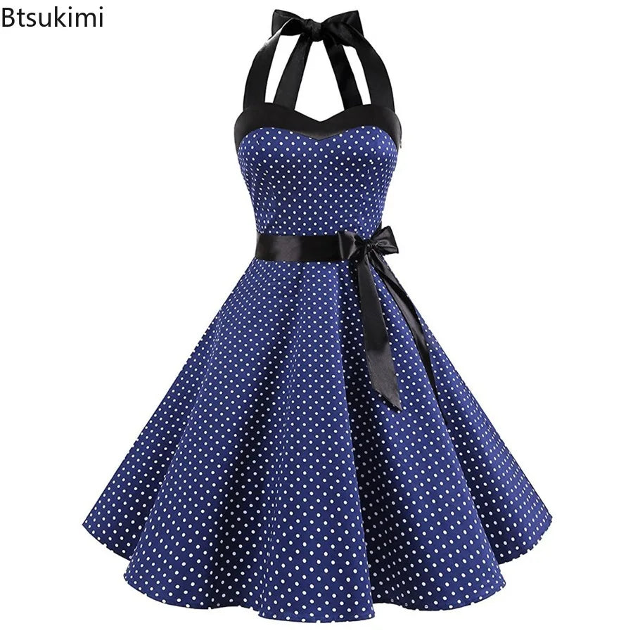 Halterneck Polka Dot Pin-up Kjole