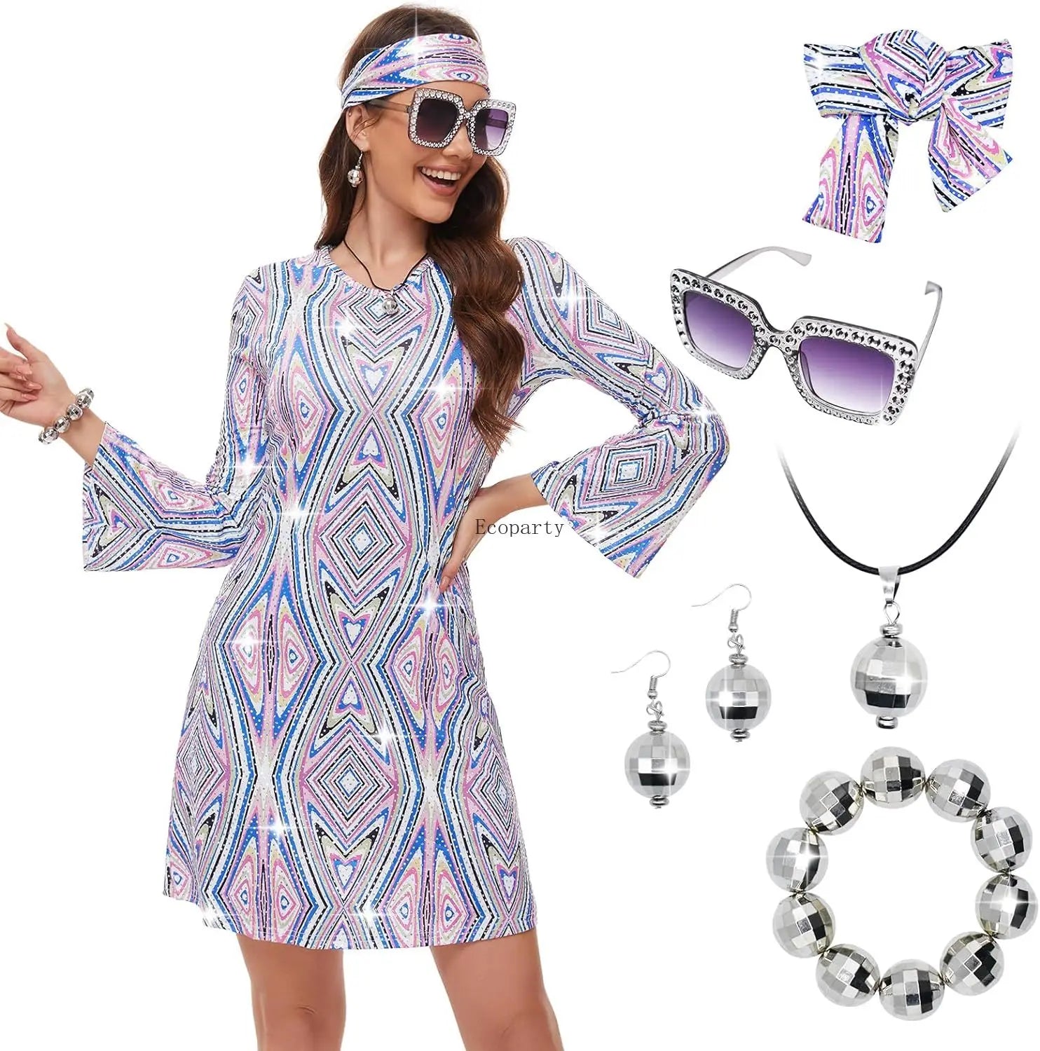 70-talls Hippie & Disko Kostyme for Herrer