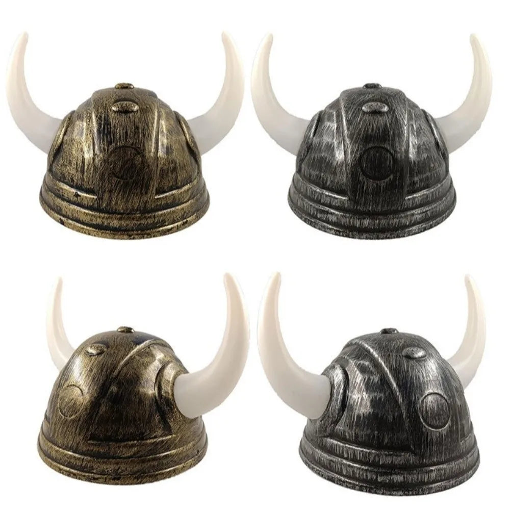 Vikinghjelm med Horn og Fletter