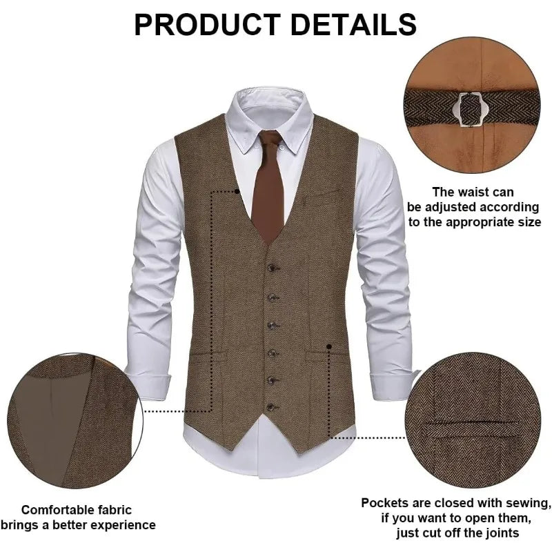 Complete 1920-tallet Herre Kostymesett med Vest & Hatt