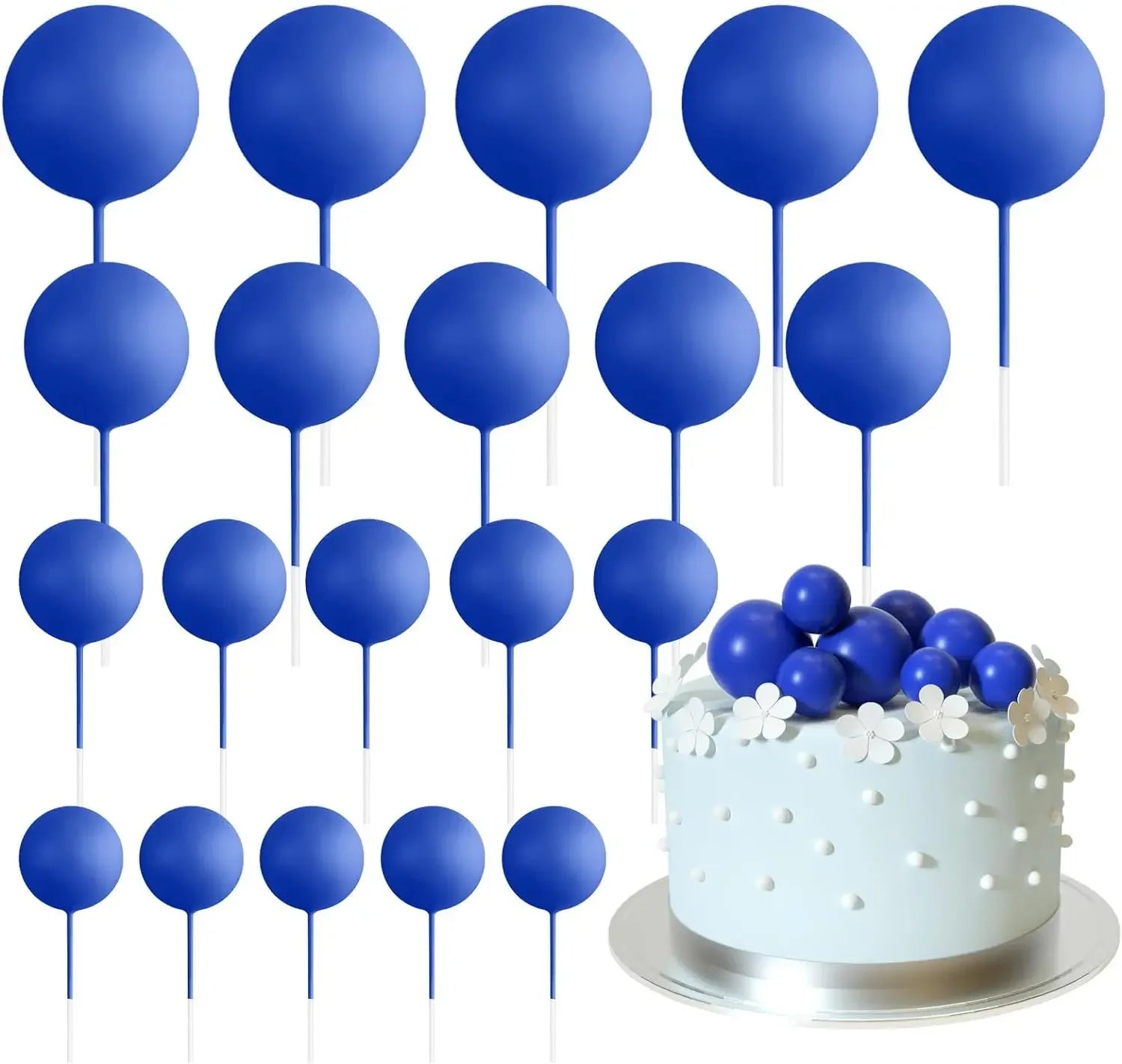 20-Pakning Mini Ballong Kake-Topper Sett