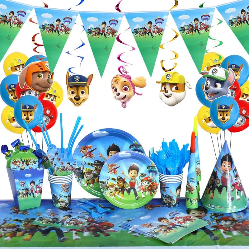 Paw Patrol Bursdagssett – Ballonger, Servise & Banner