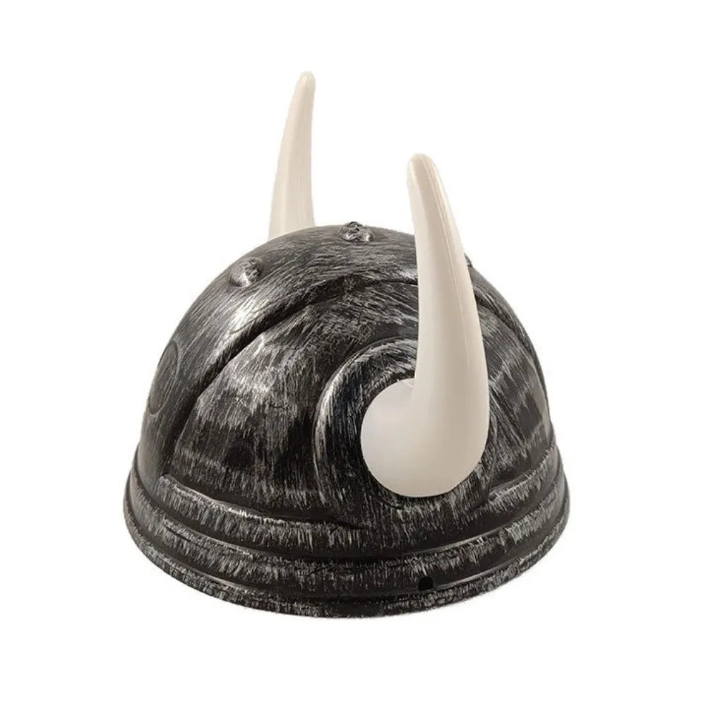 Vikinghjelm med Horn og Fletter