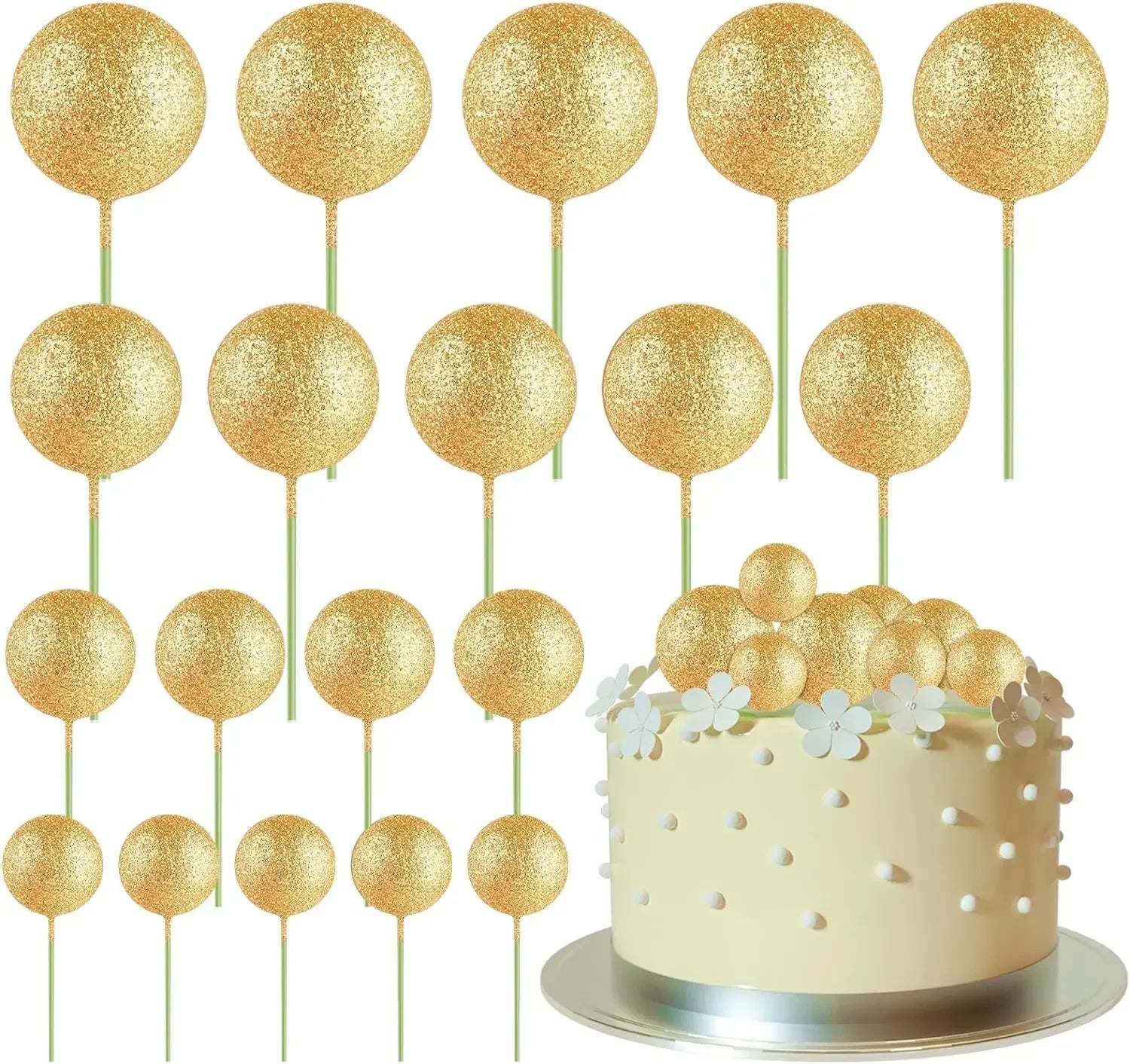20-Pakning Mini Ballong Kake-Topper Sett