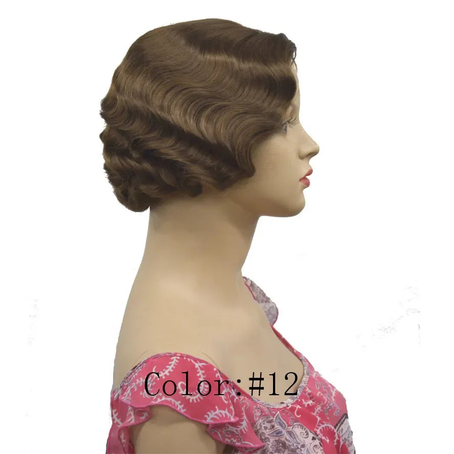 1920-talls Retro Flapper Parykk Finger Waves