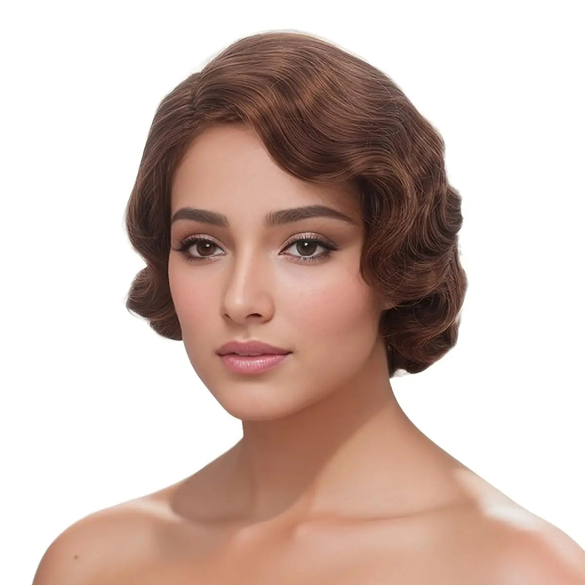 Kort 1920-talls Finger Wave Flapper Parykk
