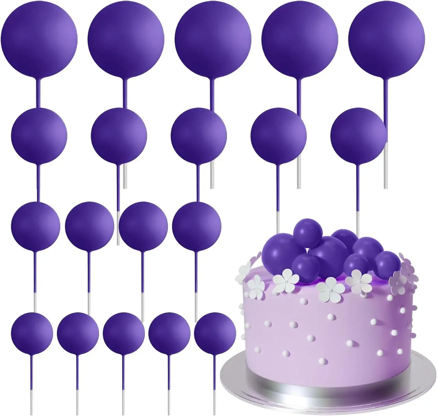 20-Pakning Mini Ballong Kake-Topper Sett