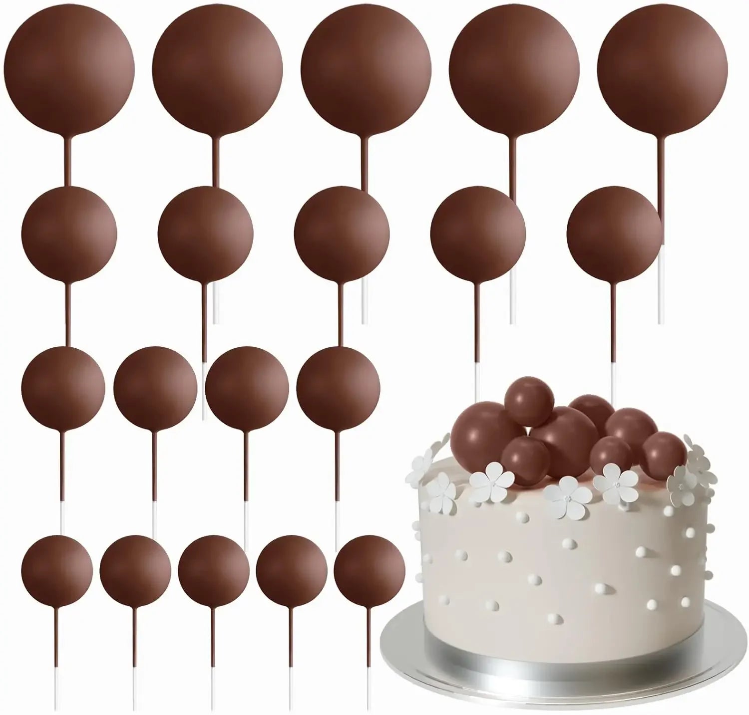 20-Pakning Mini Ballong Kake-Topper Sett