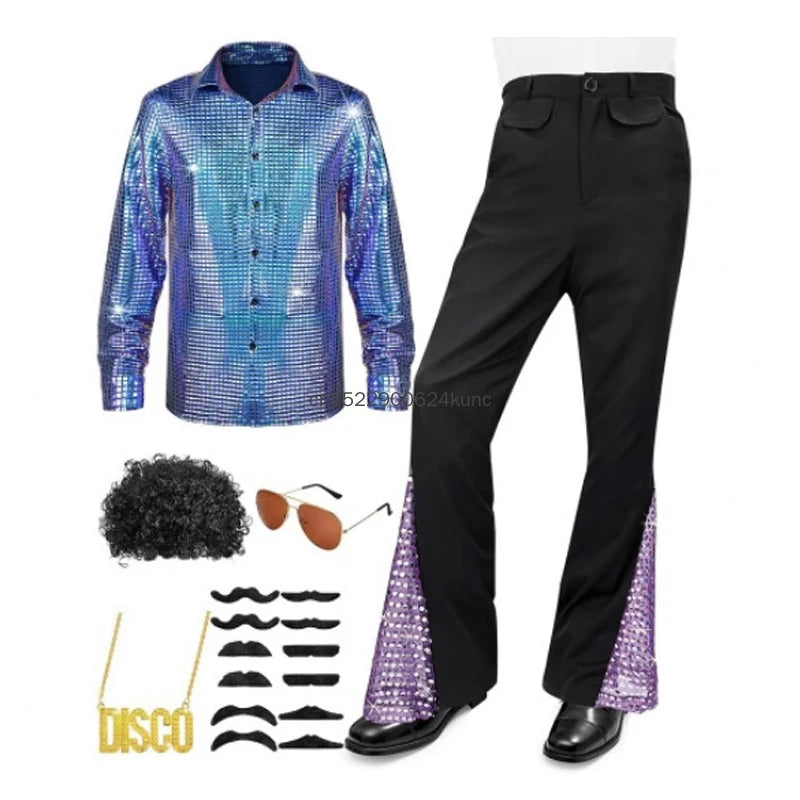 70-talls Hippie & Disko Kostyme for Herrer