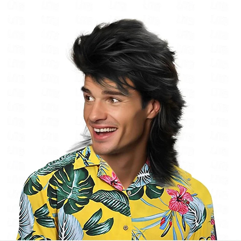 Klassisk Retro Mullet Parykk for Herre