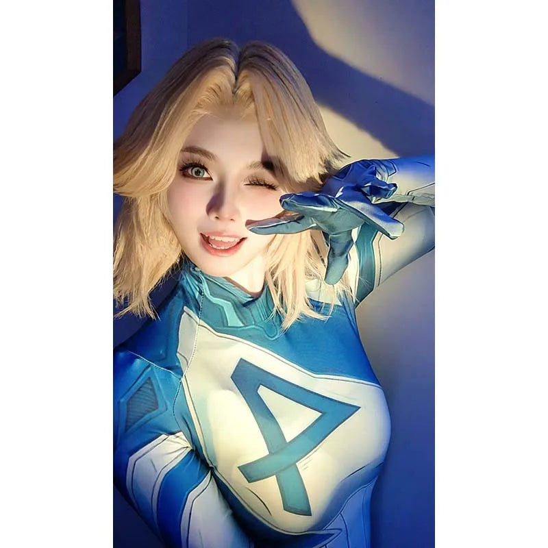 Invisible Woman Cosplay Drakt
