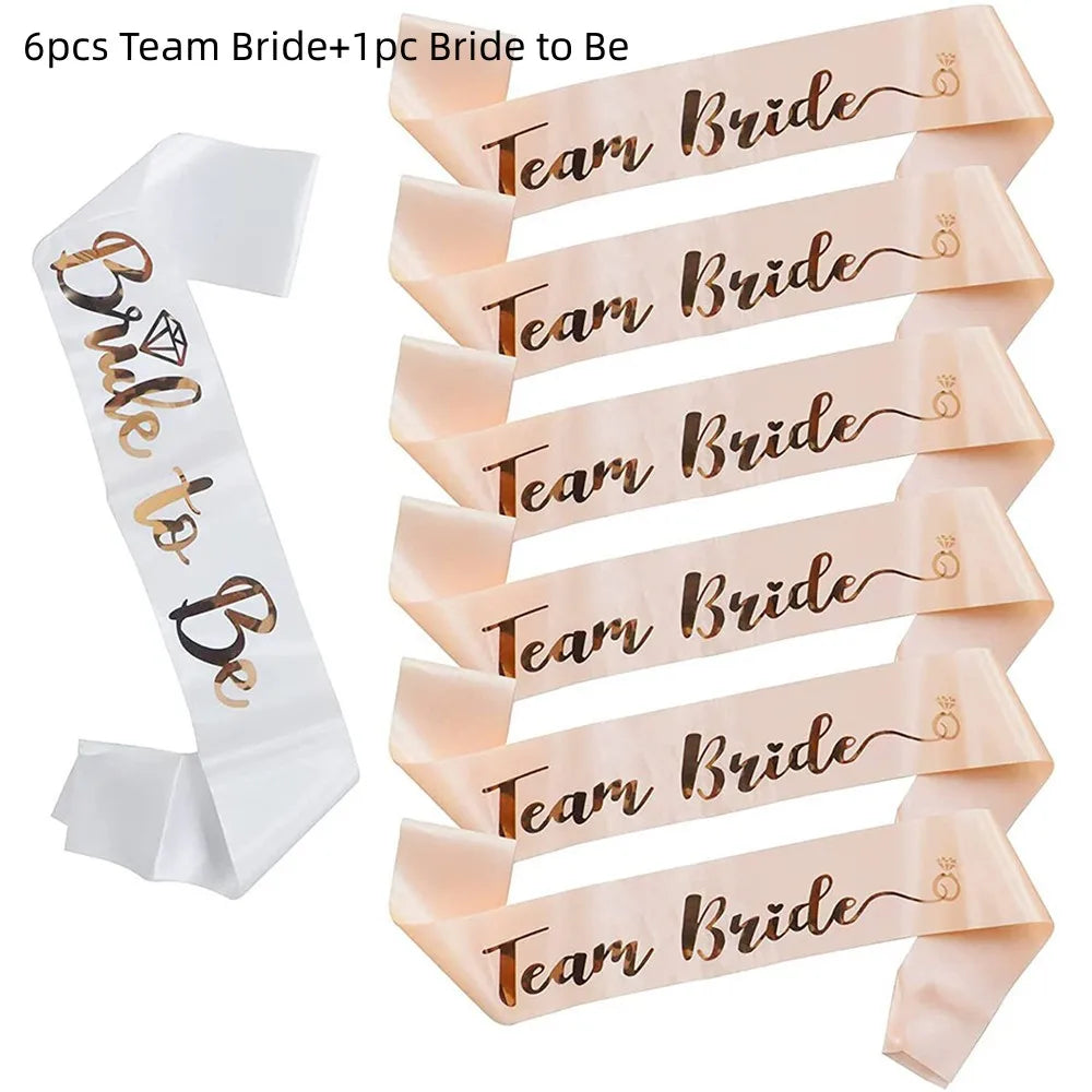 Team Bride & Bride To Be Satengbånd Sett