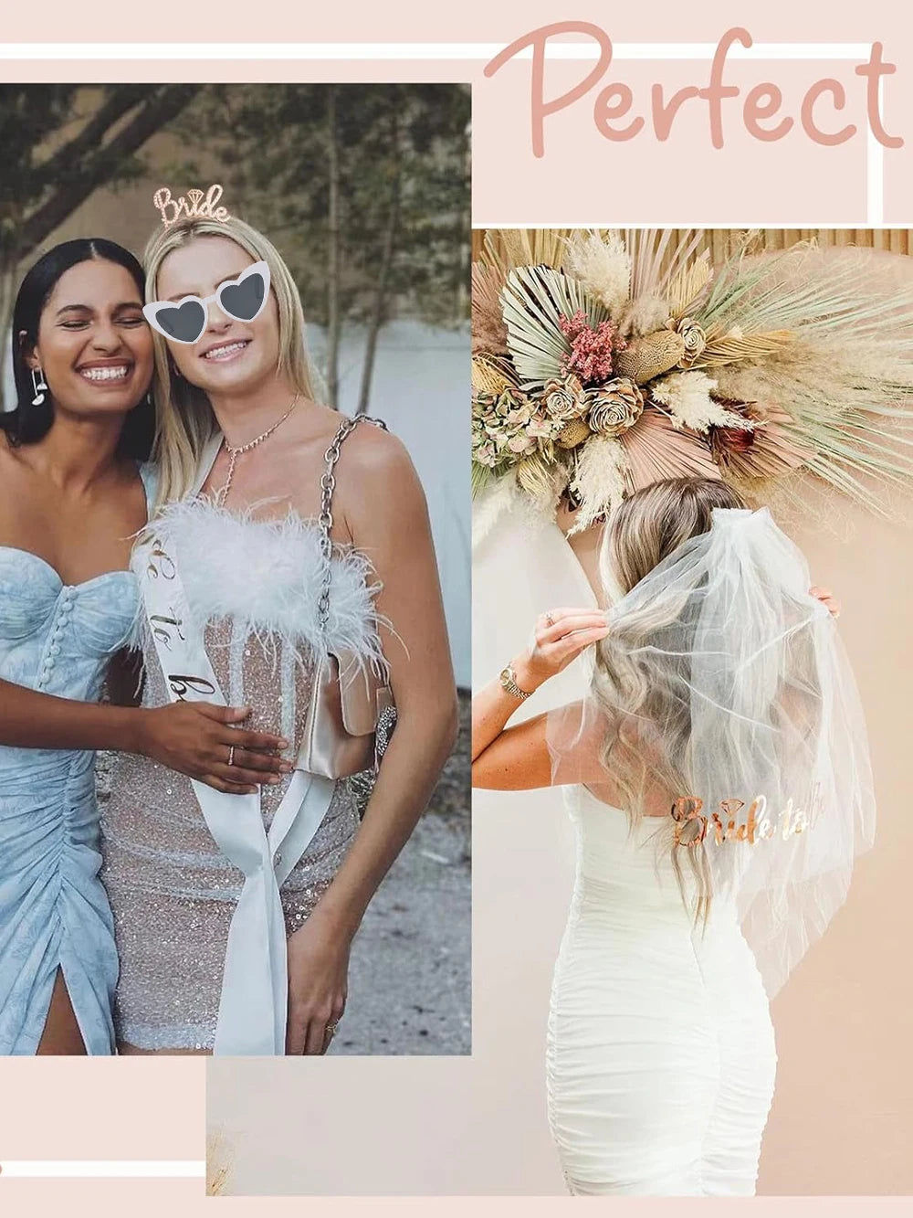 Bride To Be Sett – Bånd, Slør og Hjertesolbriller