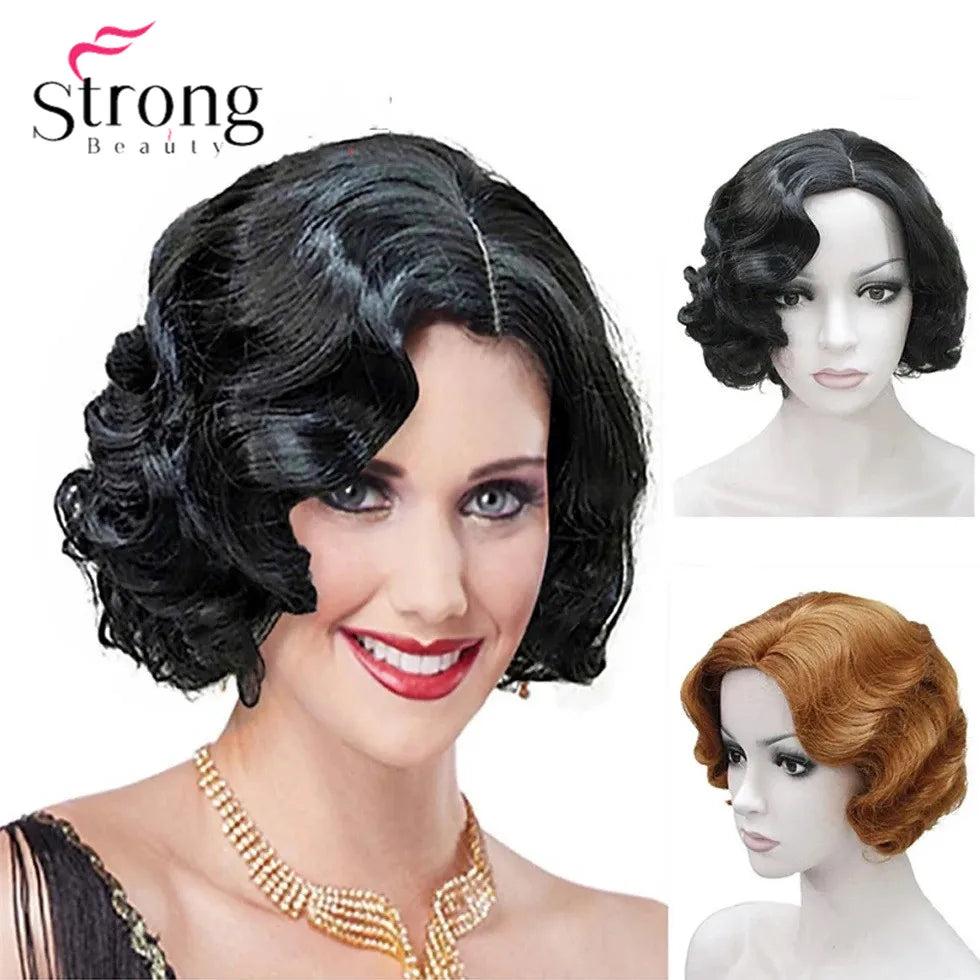 1920-talls Retro Flapper Parykk Finger Waves