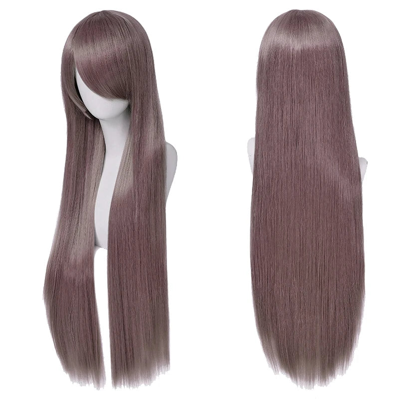 Lang Rett Lolita Cosplay-Parykk med Pannelugg (80 cm)