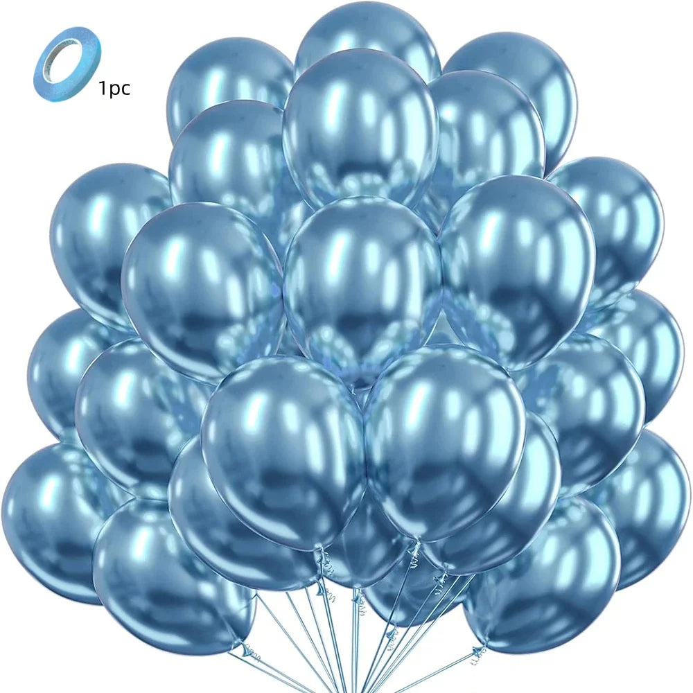 Krom Metalliske Latexballonger – Flerpakning