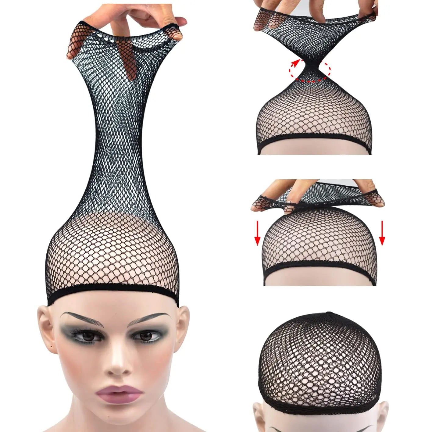 Pustende Netting-Parykkhette (Fishnet)