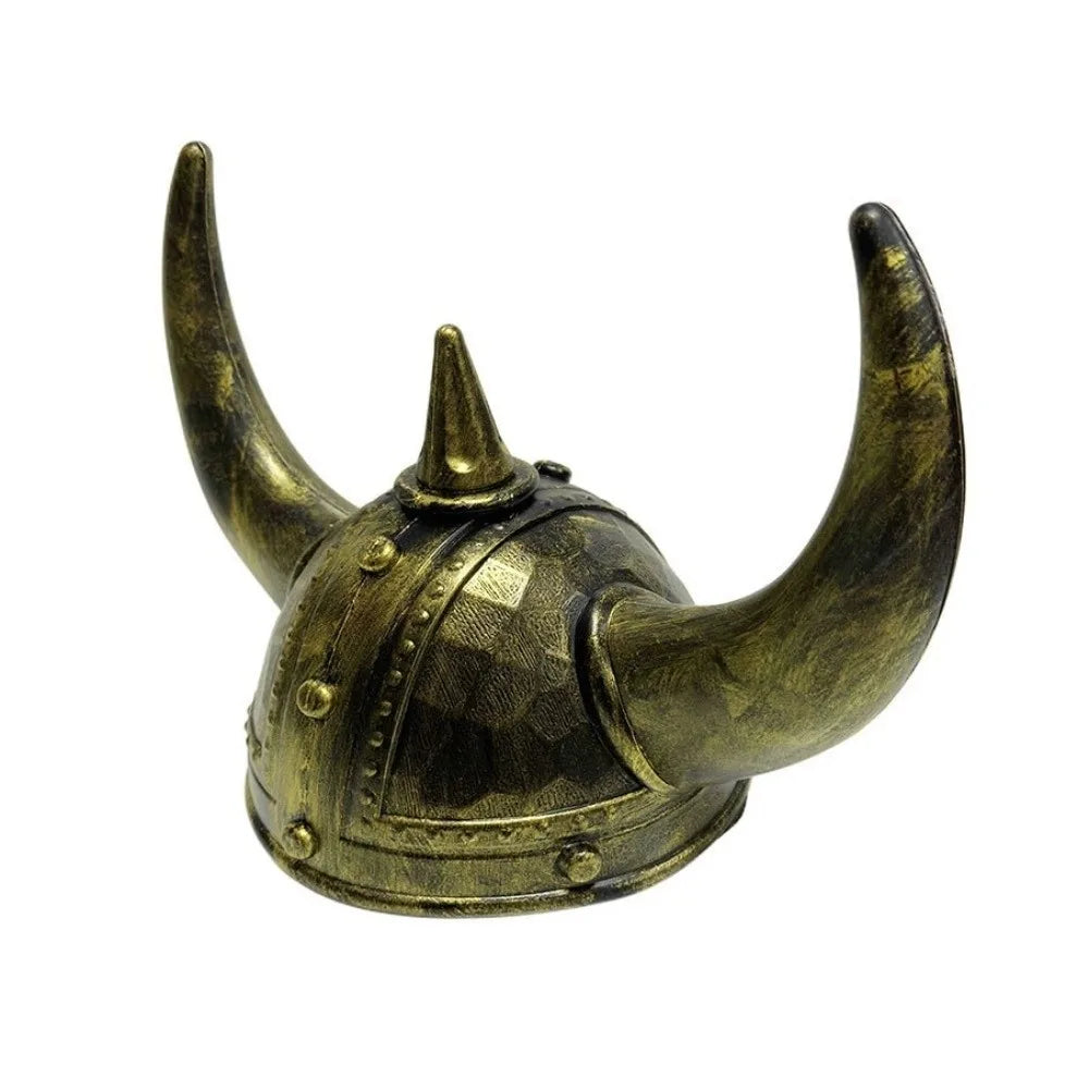 Vikinghjelm med Horn og Fletter