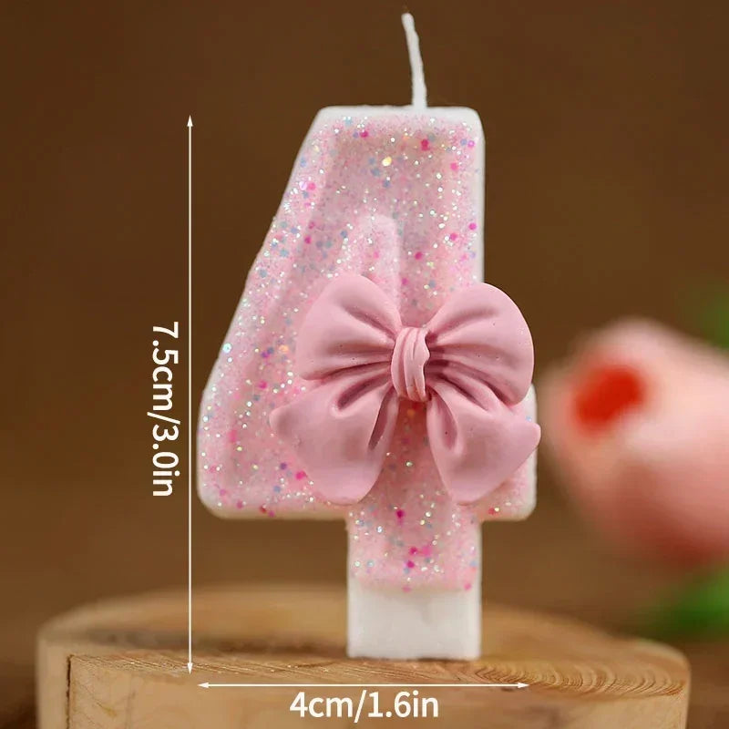 Glitrende 3D Tall-Kakelys Rosa (0-9)
