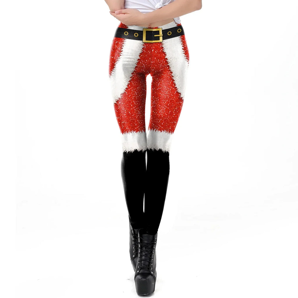 Grønne og Røde Alve-Tights / Jule-Leggings